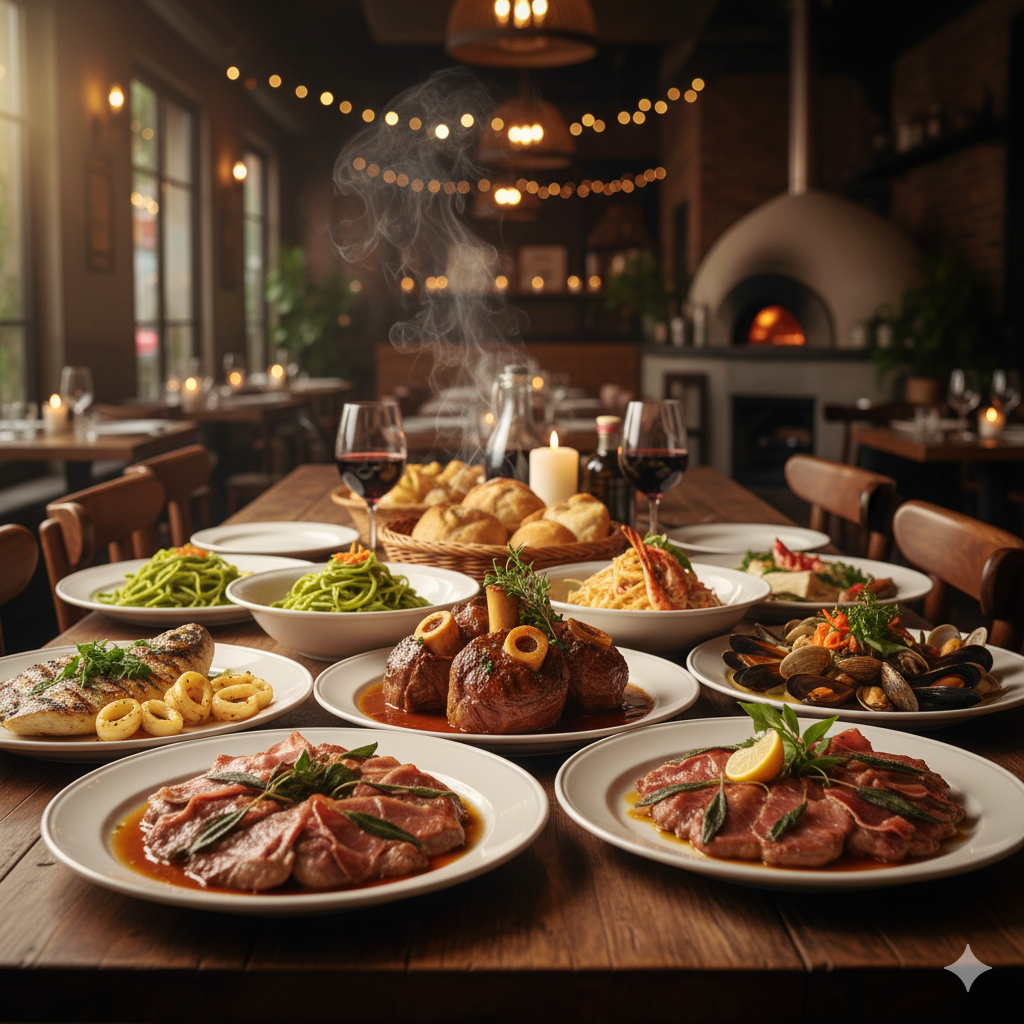 Klassieke Italiaanse gerechten zoals Osso Buco